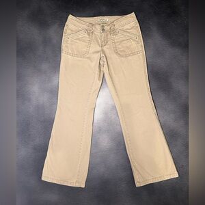 Vintage Y2K Low-Rise Aeropostale Women's khaki Flare Jeans
